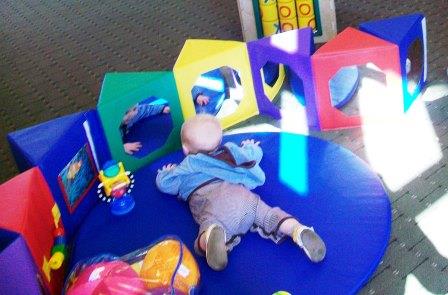 A toddler playing